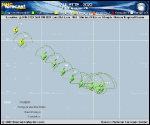 Tropical Storm Paulette forecast track map as of National Hurricane Center discussion number 15