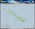 Tropical Storm Paulette forecast track map as of National Hurricane Center discussion number 17