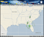 Tropical Depression Nicole forecast track map as of National Hurricane Center discussion number 16