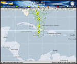 Hurricane SANDY forecast track map as of National Hurricane Center discussion number 11