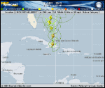 Hurricane SANDY forecast track map as of National Hurricane Center discussion number 12