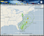 Hurricane SANDY forecast track map as of National Hurricane Center discussion number 18