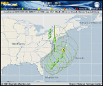 Tropical Storm SANDY forecast track map as of National Hurricane Center discussion number 20