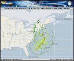 Hurricane SANDY forecast track map as of National Hurricane Center discussion number 22