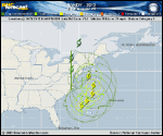 Hurricane SANDY forecast track map as of National Hurricane Center discussion number 23