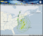 Hurricane SANDY forecast track map as of National Hurricane Center discussion number 24