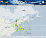 Hurricane SANDY forecast track map as of National Hurricane Center discussion number 28