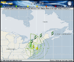 Hurricane SANDY forecast track map as of National Hurricane Center discussion number 30