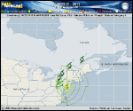 Tropical Depression  forecast track map as of National Hurricane Center discussion number 31