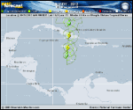 Tropical Storm SANDY forecast track map as of National Hurricane Center discussion number 8