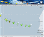 Tropical Storm Rene forecast track map as of National Hurricane Center discussion number 5