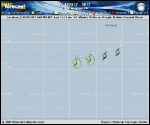 Tropical Depression  forecast track map as of National Hurricane Center discussion number 13