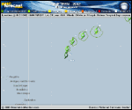 Tropical Depression NINETEEN forecast track map as of National Hurricane Center discussion number 2