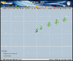 Tropical Depression NINETEEN forecast track map as of National Hurricane Center discussion number 5