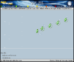 Tropical Storm TONY forecast track map as of National Hurricane Center discussion number 6