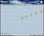 Tropical Storm TONY forecast track map as of National Hurricane Center discussion number 7
