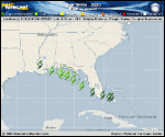 Tropical Depression Nineteen forecast track map as of National Hurricane Center discussion number 2