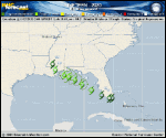 Tropical Depression Nineteen forecast track map as of National Hurricane Center discussion number 4
