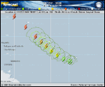 Tropical Storm Teddy forecast track map as of National Hurricane Center discussion number 11