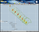 Hurricane Teddy forecast track map as of National Hurricane Center discussion number 21