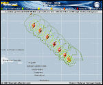 Hurricane Teddy forecast track map as of National Hurricane Center discussion number 22