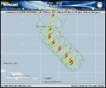 Hurricane Teddy forecast track map as of National Hurricane Center discussion number 27
