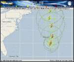 Hurricane Teddy forecast track map as of National Hurricane Center discussion number 37