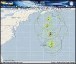 Hurricane Teddy forecast track map as of National Hurricane Center discussion number 38