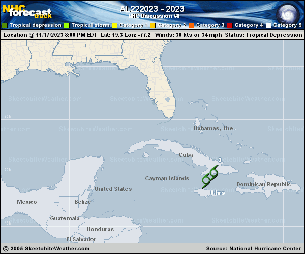 Latest National Hurricane Center Forecast Track Map