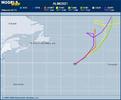 Atlantic Tropical Investigation Area AL962021 Model Map