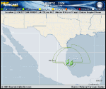 Tropical Depression Alberto forecast track map as of National Hurricane Center discussion number 12