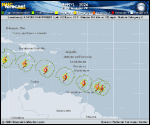 Hurricane Beryl forecast track map as of National Hurricane Center discussion number 11