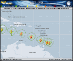 Hurricane Beryl forecast track map as of National Hurricane Center discussion number 12