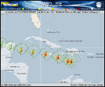 Hurricane Beryl forecast track map as of National Hurricane Center discussion number 19