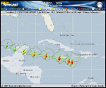 Hurricane Beryl forecast track map as of National Hurricane Center discussion number 21