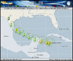 Hurricane Beryl forecast track map as of National Hurricane Center discussion number 26