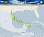 Hurricane Beryl forecast track map as of National Hurricane Center discussion number 28