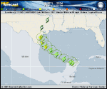 Tropical Storm Beryl forecast track map as of National Hurricane Center discussion number 30