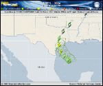 Tropical Storm Beryl forecast track map as of National Hurricane Center discussion number 35