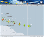 Hurricane Beryl forecast track map as of National Hurricane Center discussion number 6