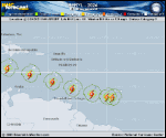 Hurricane Beryl forecast track map as of National Hurricane Center discussion number 9