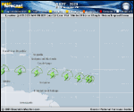 Tropical Storm Bret forecast track map as of National Hurricane Center discussion number 10