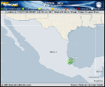 Tropical Depression  forecast track map as of National Hurricane Center discussion number 4