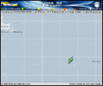 Tropical Depression  forecast track map as of National Hurricane Center discussion number 5