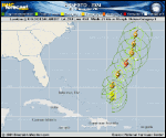 Hurricane Ernesto forecast track map as of National Hurricane Center discussion number 16