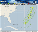 Hurricane Ernesto forecast track map as of National Hurricane Center discussion number 18