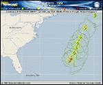 Hurricane Ernesto forecast track map as of National Hurricane Center discussion number 21