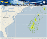 Hurricane Ernesto forecast track map as of National Hurricane Center discussion number 24