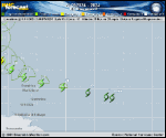 Tropical Depression  forecast track map as of National Hurricane Center discussion number 2