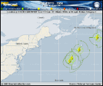 Hurricane Ernesto forecast track map as of National Hurricane Center discussion number 31